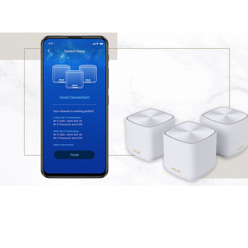 ASUS ZenWiFi AX Mini XD4 - AX1800 Whole-Home Mesh Wi-Fi 6 System 3 Pack - White
