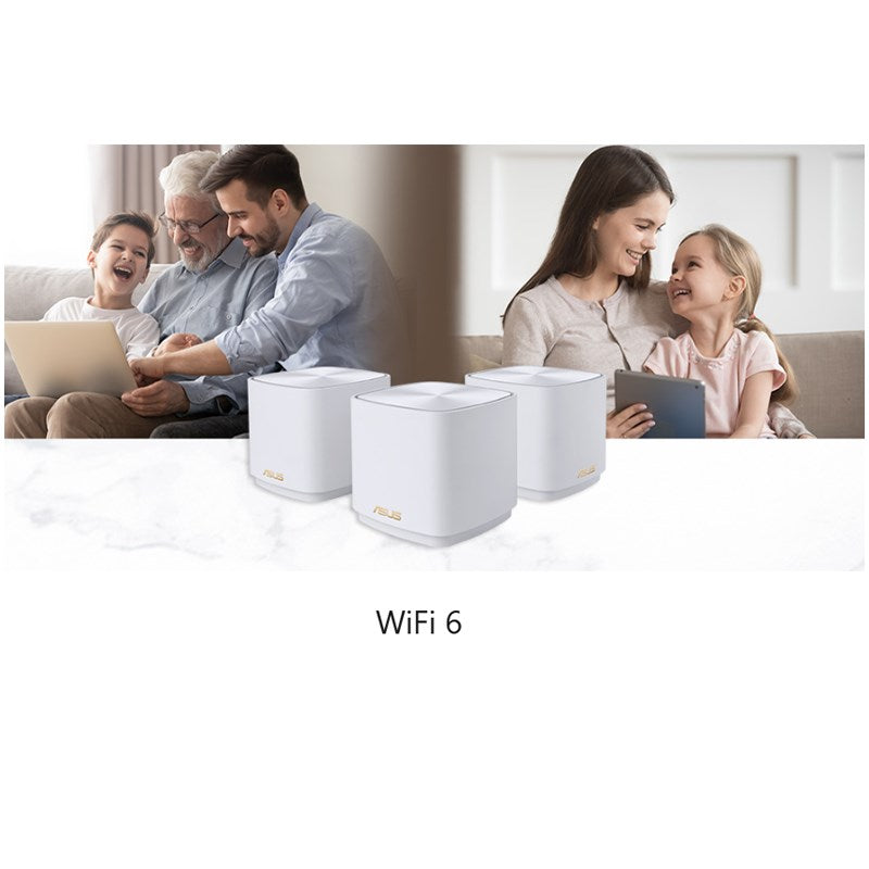 ASUS ZenWiFi AX Mini XD4 - AX1800 Whole-Home Mesh Wi-Fi 6 System 3 Pack - White