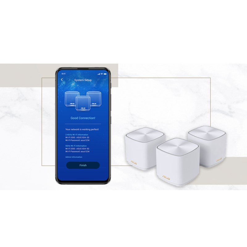 ASUS ZenWiFi AX Mini XD4 - AX1800 Wireless Whole-Home Mesh Wi-Fi 6 System 2 Pack - White