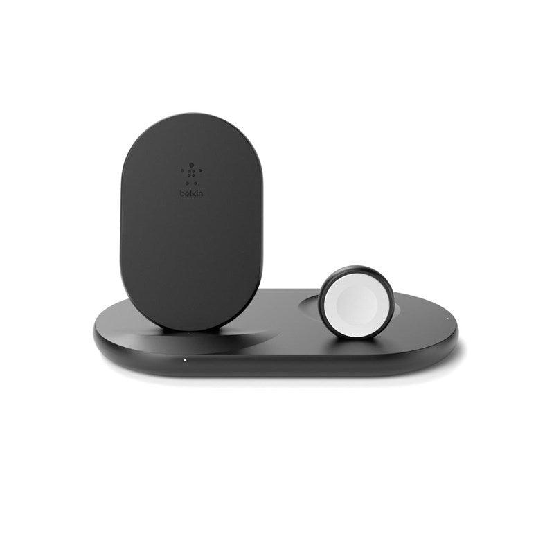 Belkin 3-in-1 Wireless Charger (7.5 W Wireless Charging Station for iPhone, Apple Watch and AirPods) - Black - Open Box
