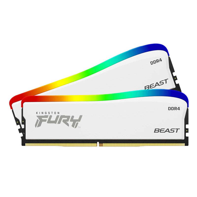 Kingston FURY Beast RGB Special Edition 16GB (8GB x2) DDR4 3200MHz RAM Memory Kit - White