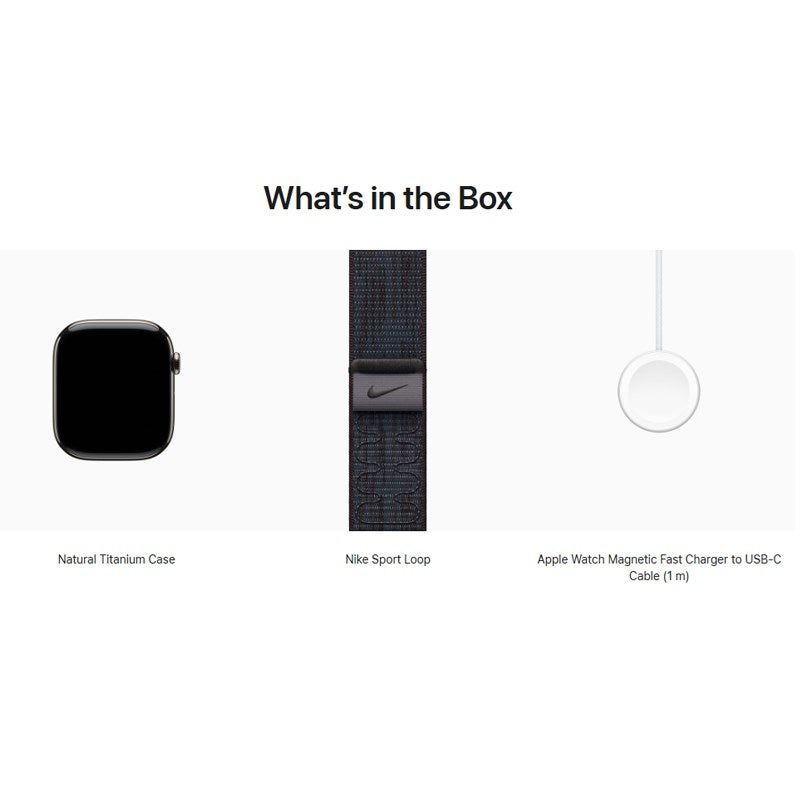 Apple Watch Series 10 46mm Titanium Natural with Black/Blue Nike Sport Loop (GPS + Cellular)
