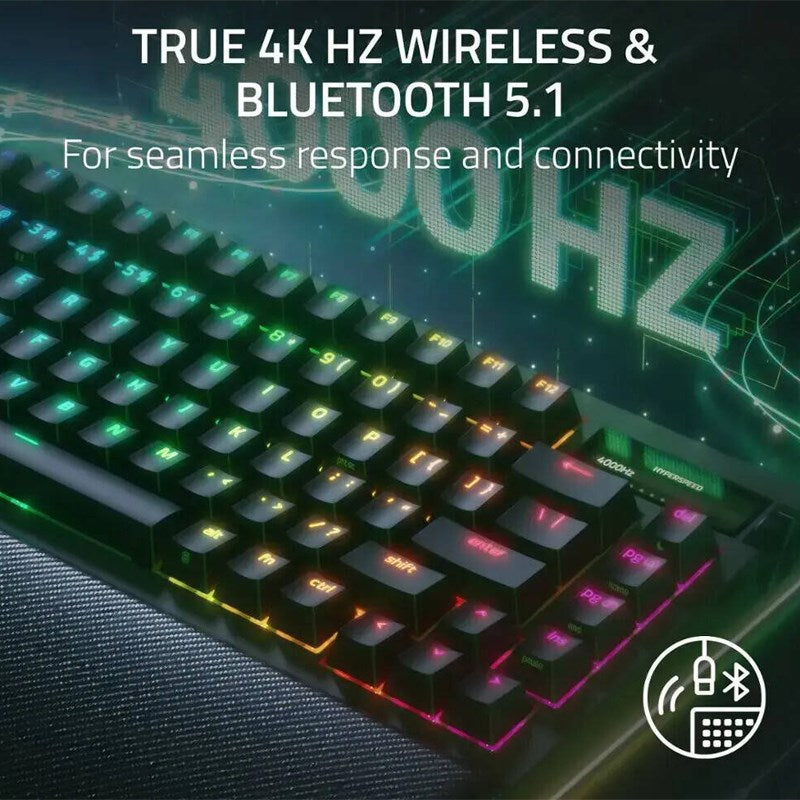 Razer BlackWidow V4 Pro 75% Wireless Hot-swappable RGB Gaming Keyboard (US Layout) - Black