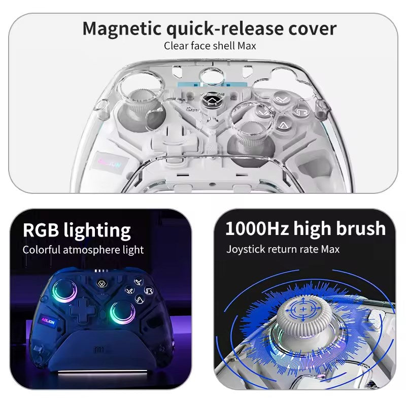 Access K10 Hall Effect Wireless RGB Gaming Controller With Charging Dock For PC, Phone, Switch - Purple