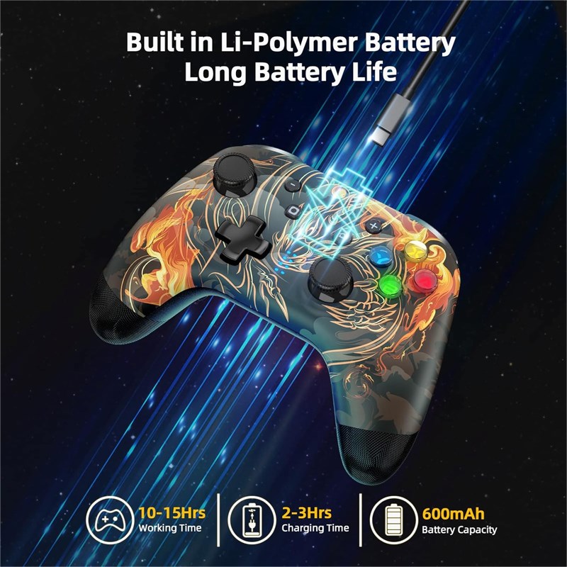 Access 9124 Wireless RGB Gaming Controller for PC, Phone, Switch - Dragon