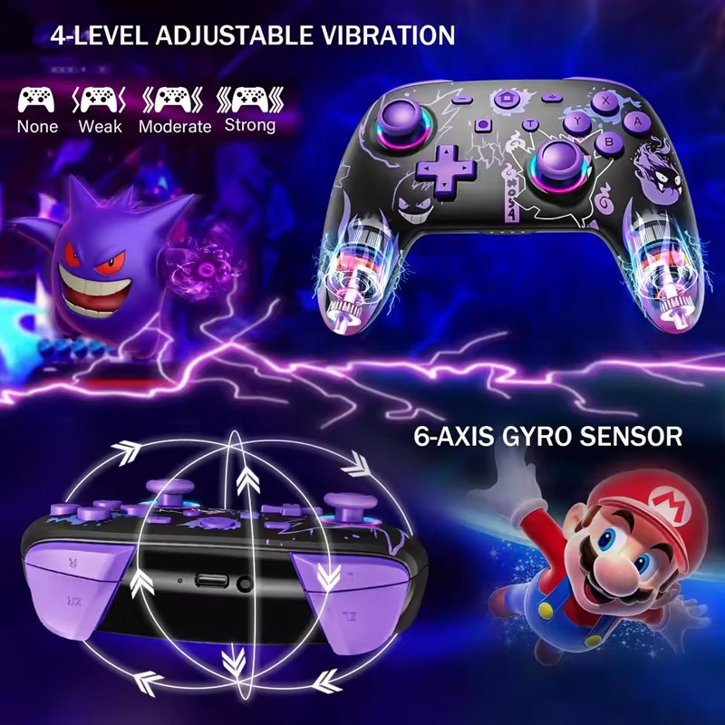 Access Lighting Rakshasa Genggui Wireless RGB Gaming Controller For PC, Phone, Switch - Purple