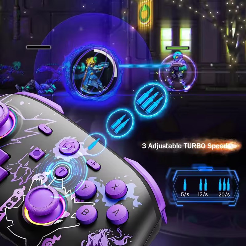 Access Lighting Rakshasa Genggui Wireless RGB Gaming Controller For PC, Phone, Switch - Purple