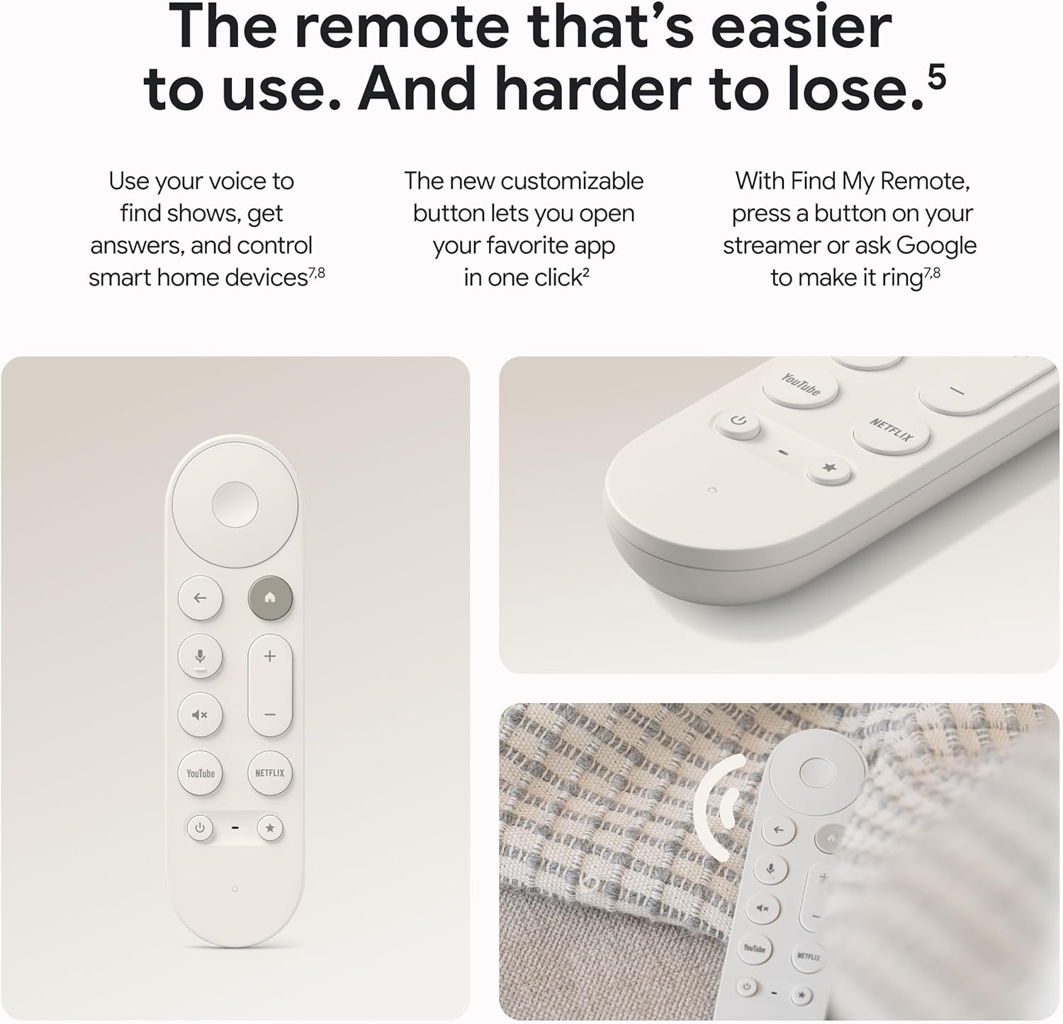 Google GA05662-US 4K HDR 32 GB TV Streamer With Smart Home Control - Porcelain
