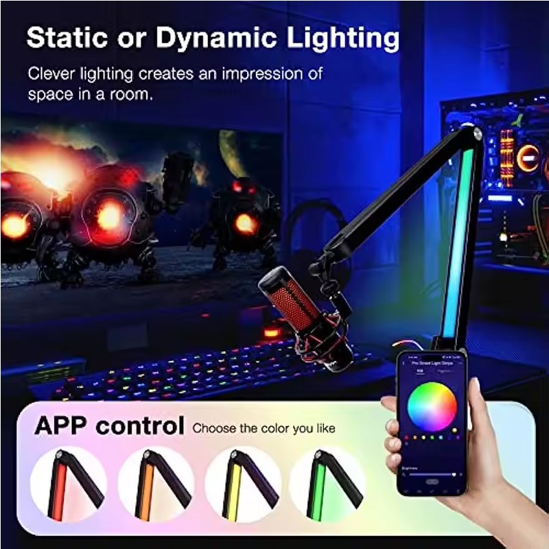 Access Adjustable Heavy Suspension Boom RGB Microphone Stand - Black