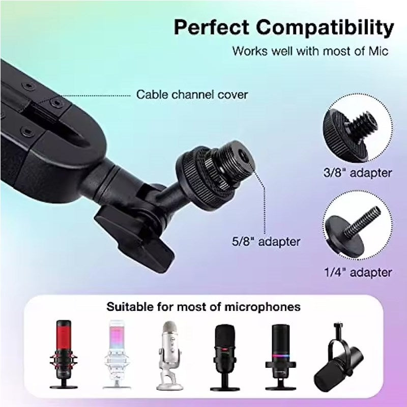 Access Adjustable Heavy Suspension Boom RGB Microphone Stand - Black