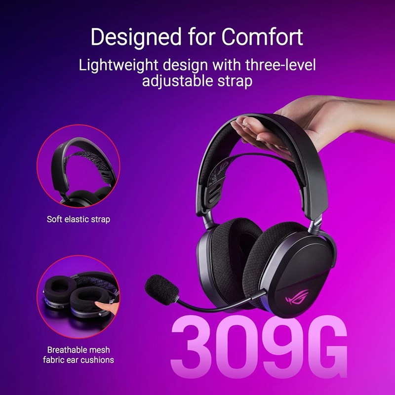 Asus ROG Pelta Wireless RGB Gaming Headset For PC, MAC, PS4/PS5, Switch - Black