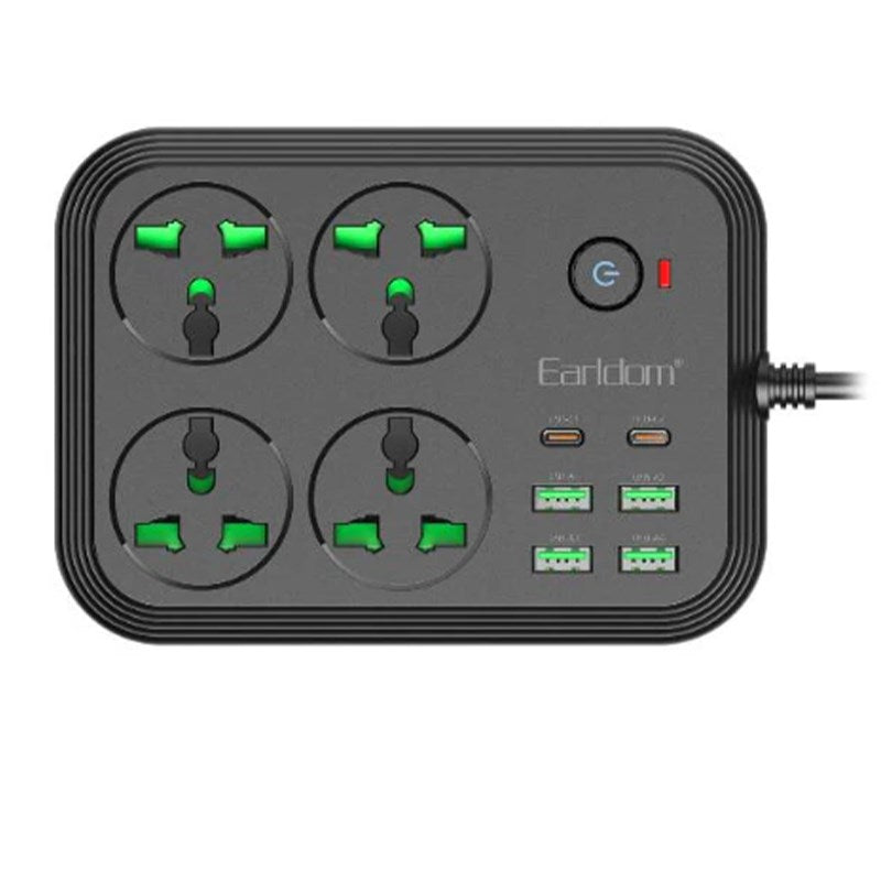 Earldom 3000 Watts Power Socket, 4 USB, 2 PD, 4 Power Plug