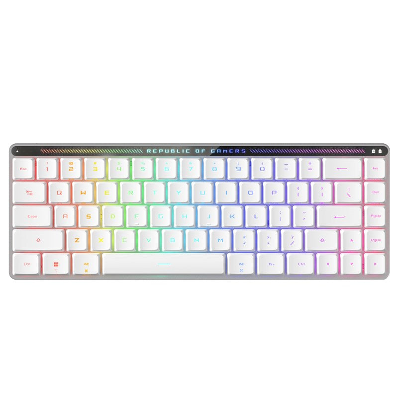 Asus ROG Falchion RX Low Profile 65% Wireless Optical Mechanical Gaming Keyboard (ROG RX Red Switches) (Arabic Layout) - White