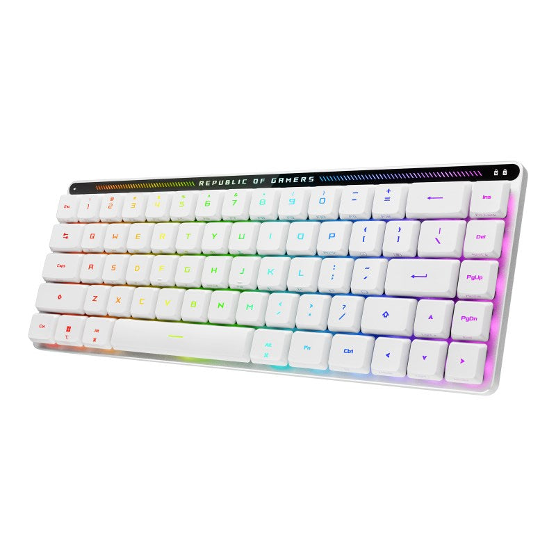 Asus ROG Falchion RX Low Profile 65% Wireless Optical Mechanical Gaming Keyboard (ROG RX Red Switches) (Arabic Layout) - White