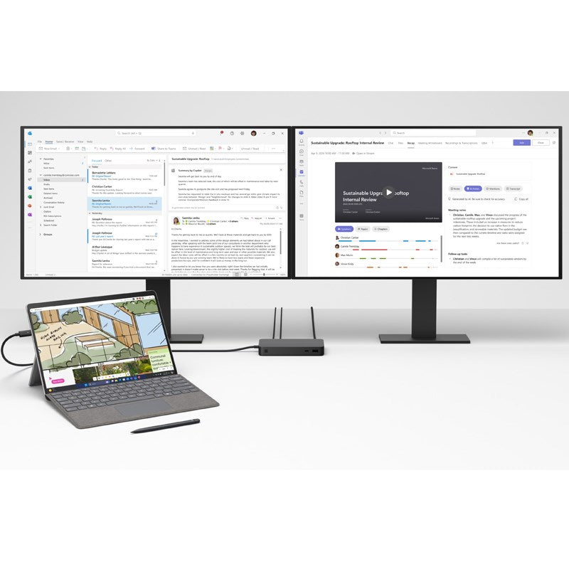 Microsoft Surface Pro 10, 13” Touchscreen 2880 x 1920 Flow Display, Intel Ultra 7, RAM 16 GB, SSD 1 TB, Windows 11 Pro - Platinum (Keyboard Sold Separately)