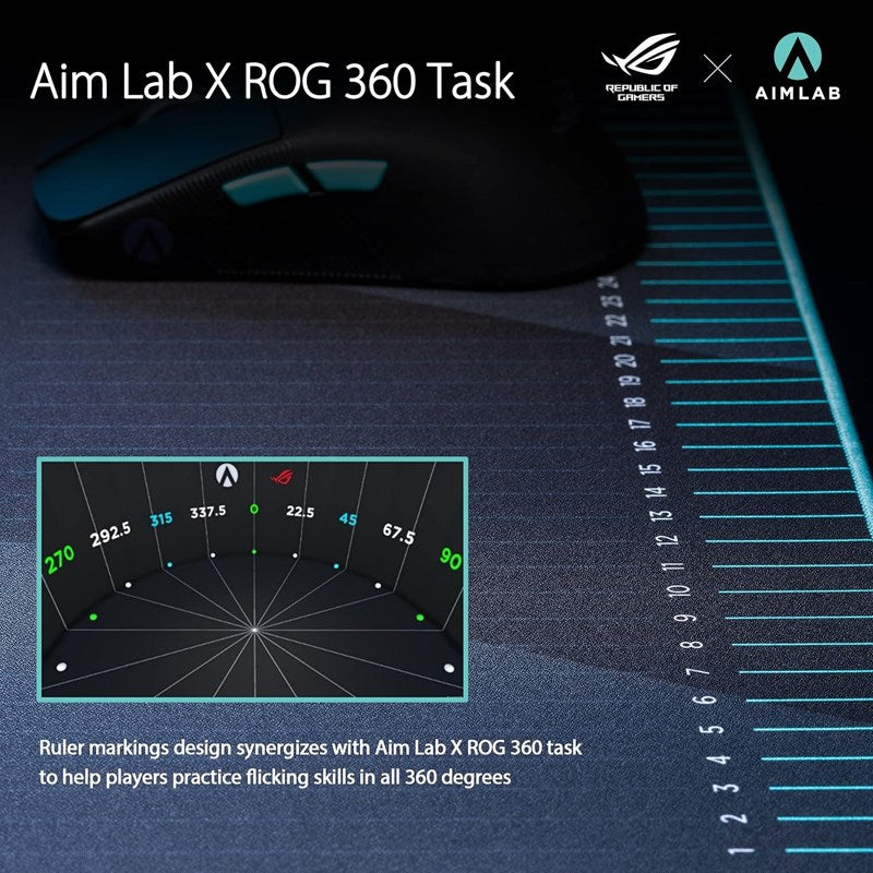 Asus ROG Hone Ace Aim Lab Edition Large Gaming Mouse Pad (508 x 420 x 3 mm) - Black