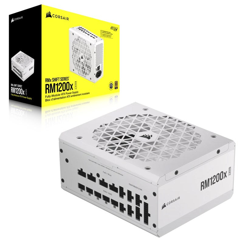 Corsair RM1200x SHIFT 1200 Watts 80 Plus Gold Fully Modular ATX Gaming Power Supply - White