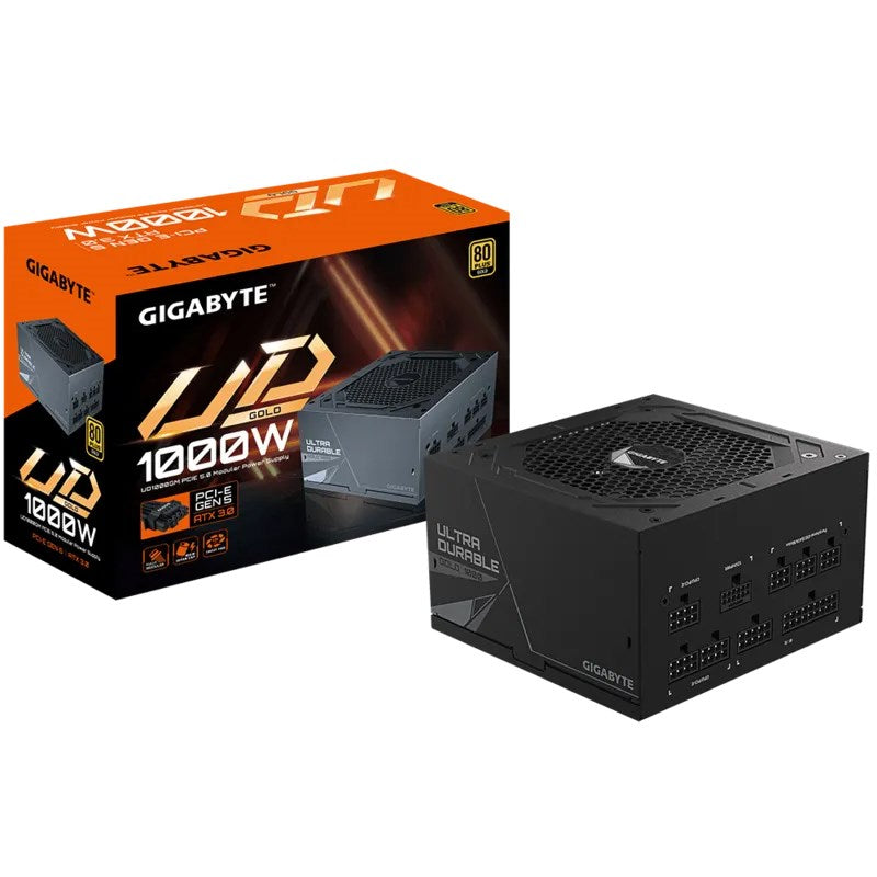 Gigabyte UD1000GM 1000 Watts Gen5 80 Plus Gold Fully Modular ATX Gaming Power Supply - Black