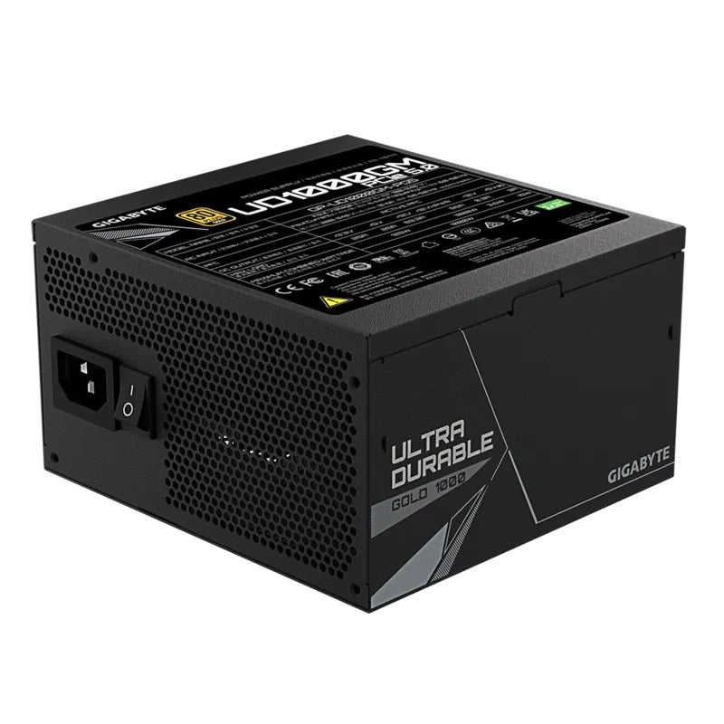 Gigabyte UD1000GM 1000 Watts Gen5 80 Plus Gold Fully Modular ATX Gaming Power Supply - Black