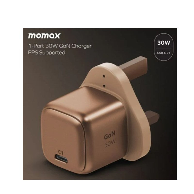 Momax Momax Bundle Set (30 Watts Charger 1-Port Type C + Mag Link Type C to Type C Cable 1 M, 60 Watts), Dessert