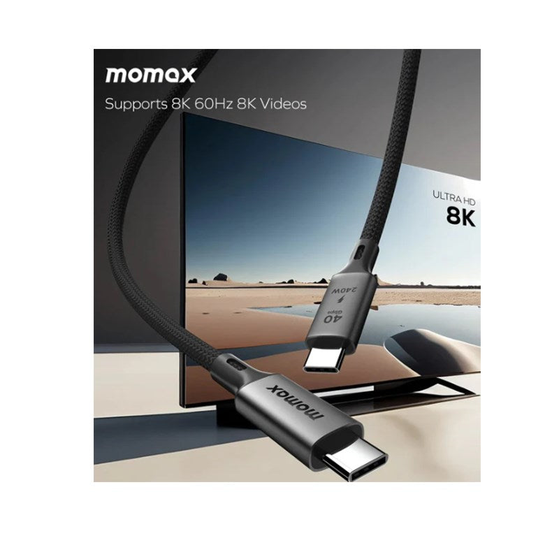 Momax Elite 240W USB-C USB4 40Gbps Cable 1 M, Black