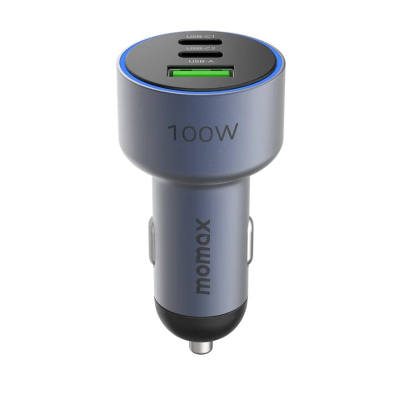 Momax MoVe 100 Watts Triple-Port Car Charger, Space Grey