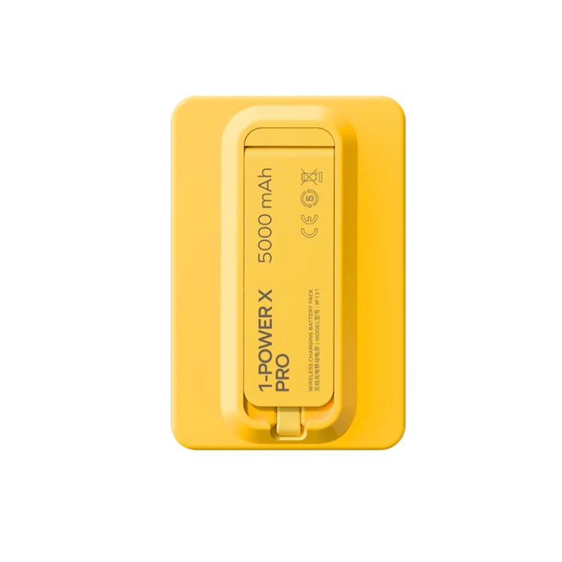 Momax 1-Power X Pro Magnetic Wireless Battery Pack (5000 mAh) with Stand and Built-in USB-C Cable