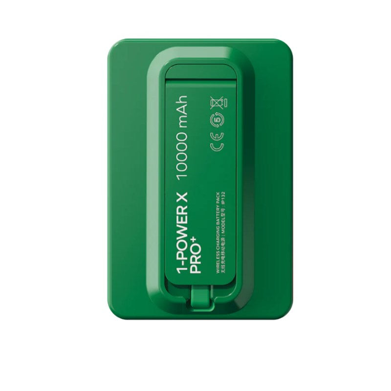Momax 1-Power X Pro+ Magnetic Wireless Battery Pack (10000mAh) with Stand and Built-in USB-C Cable