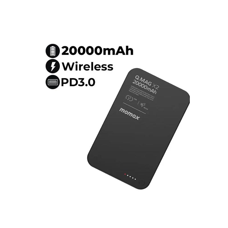 Momax Q.Mag X2 35 Watts 20000mAh Wireless Battery Pack, Black