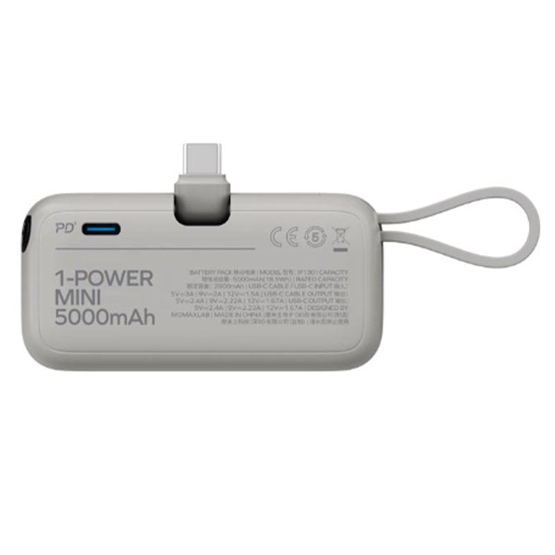 Momax 1-Power Mini 5000mAh Bulit-in Foldable USB-C Battery Pack