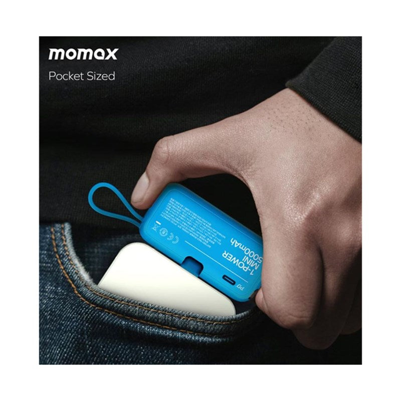 Momax 1-Power Mini 5000mAh Bulit-in Foldable USB-C Battery Pack