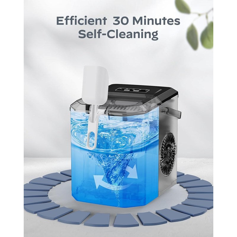 Silonn Portable Compact Countertop Ice Maker with Handle