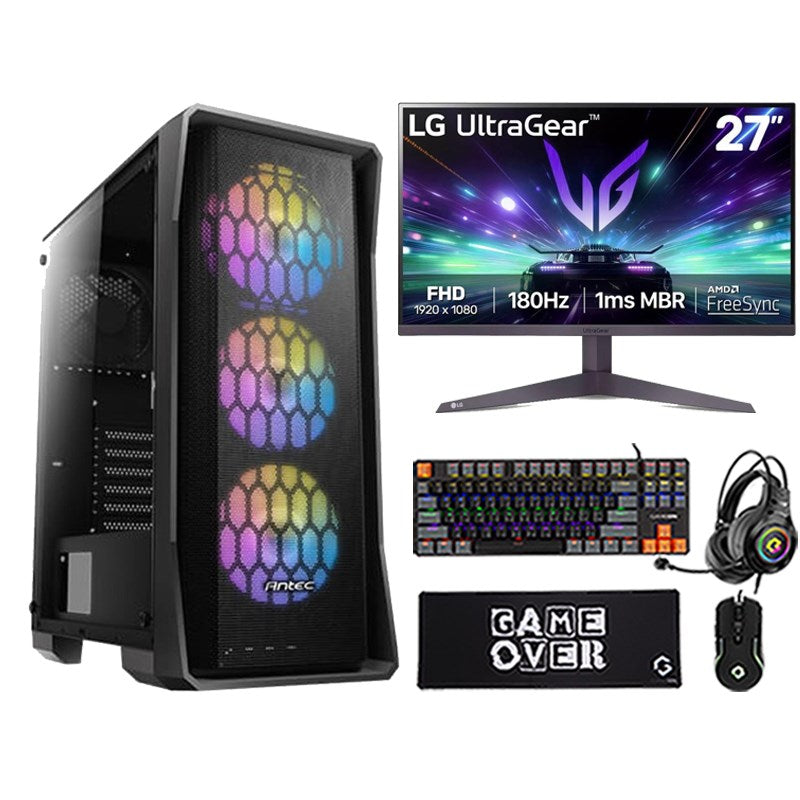 i7 GAMING PC, i7-14700F, RTX 4070 12GB, Windows 11 PRO, With LG Gaming Monitor and 4in1 Gaming Kit