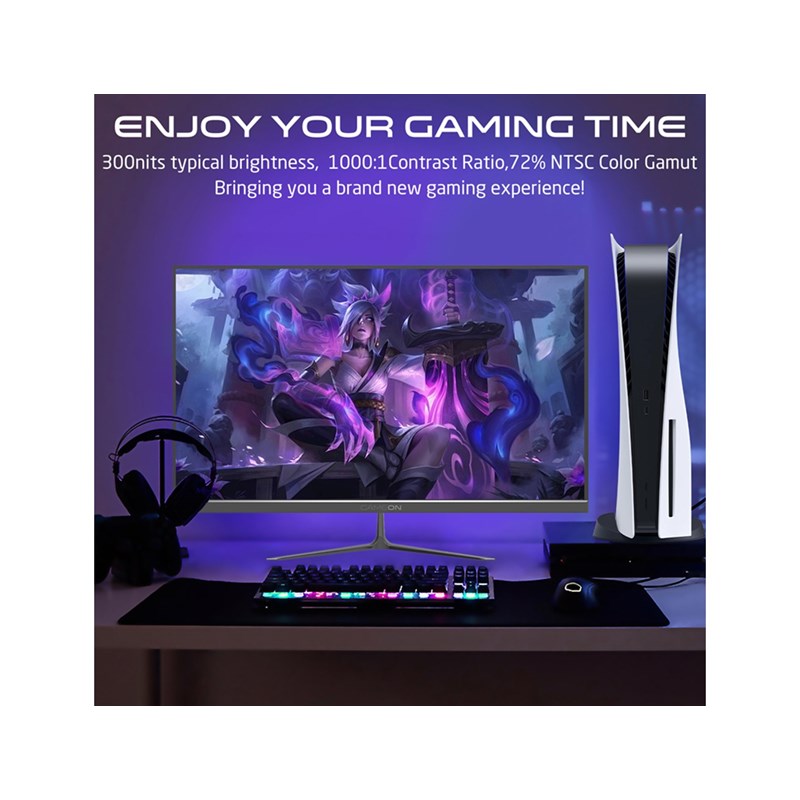 جيم اون شاشة ألعاب GOES27FHD120IPS بحجم 27 بوصة، فل اتش دي, بمعدل تحديث 120 هرتز، ووقت استجابة 0.5 مللي ثانية، وشاشة IPS (تدعم بلاي ستيشن 5) - علبة مفتوحة