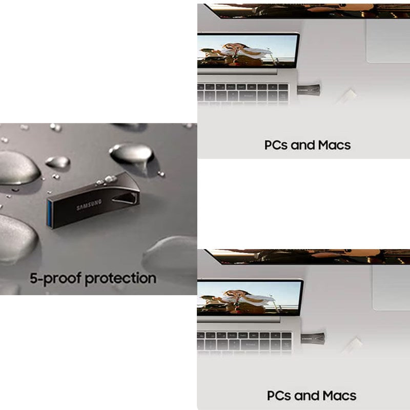 Samsung BAR Plus USB Flash Drive Type-A, 512 GB, 400 MB/s Read, 110 MB/s Write, Durable USB 3.2 Memory Stick
