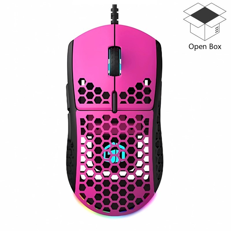 Gamertek GM16 Ultralight Precision Wired Gaming Mouse - Pink - Open Box