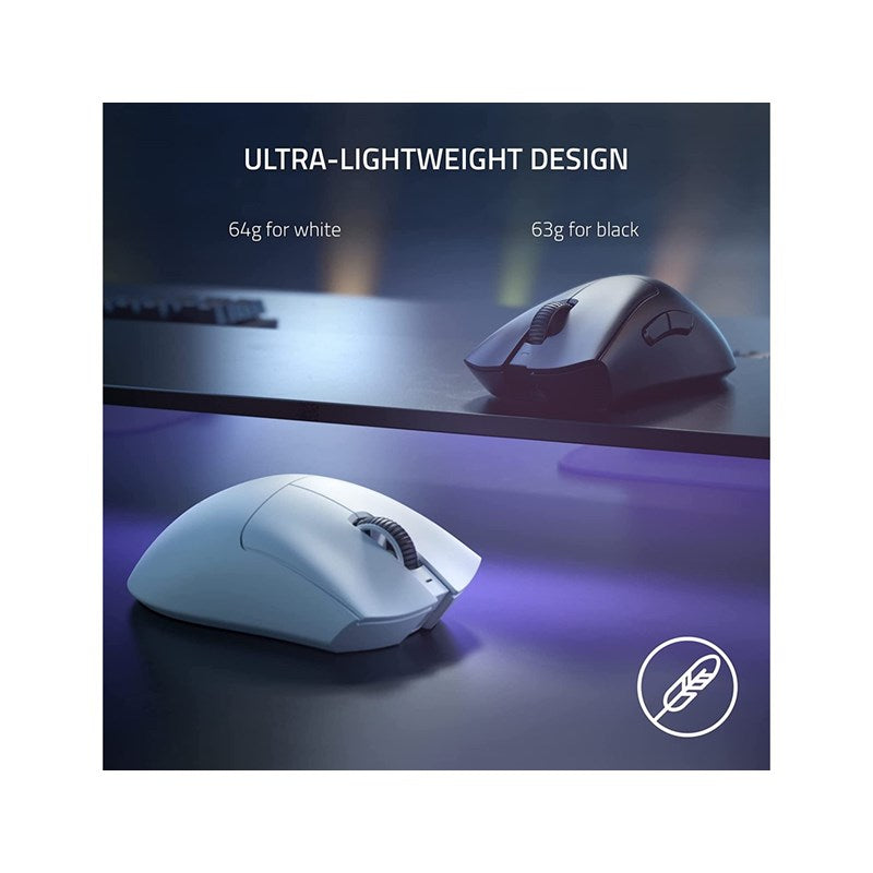 Razer DeathAdder V3 Pro Ultra-lightweight Wireless Ergonomic Esports Mouse Classic Base - White - Open Box