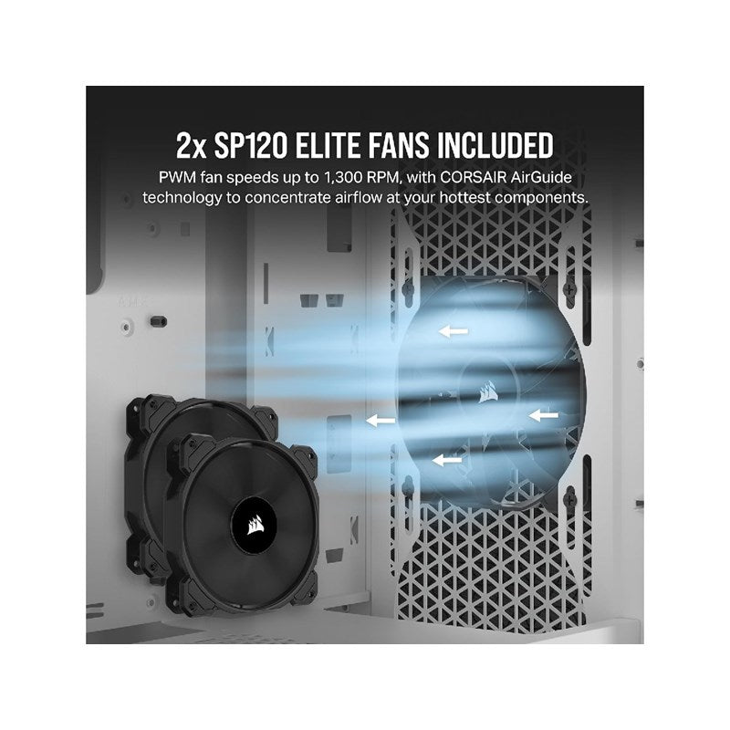 Corsair 3000D Airflow Mid Tower Case, White, RGB, Tempered Glass , CC-9011256-WW - Open Box