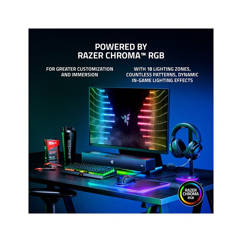 Razer Leviathan V2 Gaming Soundbar with Subwoofer, THX Spatial Audio, Bluetooth 5.2, USB Audio Input, Black - Open Box