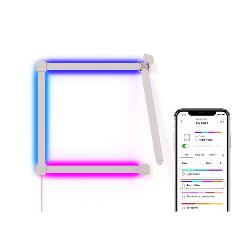 Nanoleaf Lines Squared Starter Kit 4 Light Bars - White - Open Box