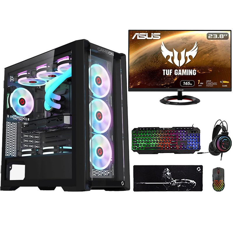 i5 GAMING PC, i5-12400F, RTX 3050 8GB, Windows 11 PRO with Asus Gaming Monitor and 4in1 Gaming Kit