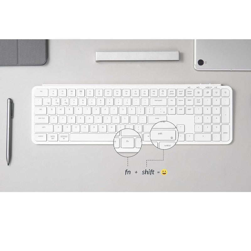 Keychron B6 Pro Full-Size Ultra-Slim Wireless ZMK Custom Keyboard for Windows & Mac - White