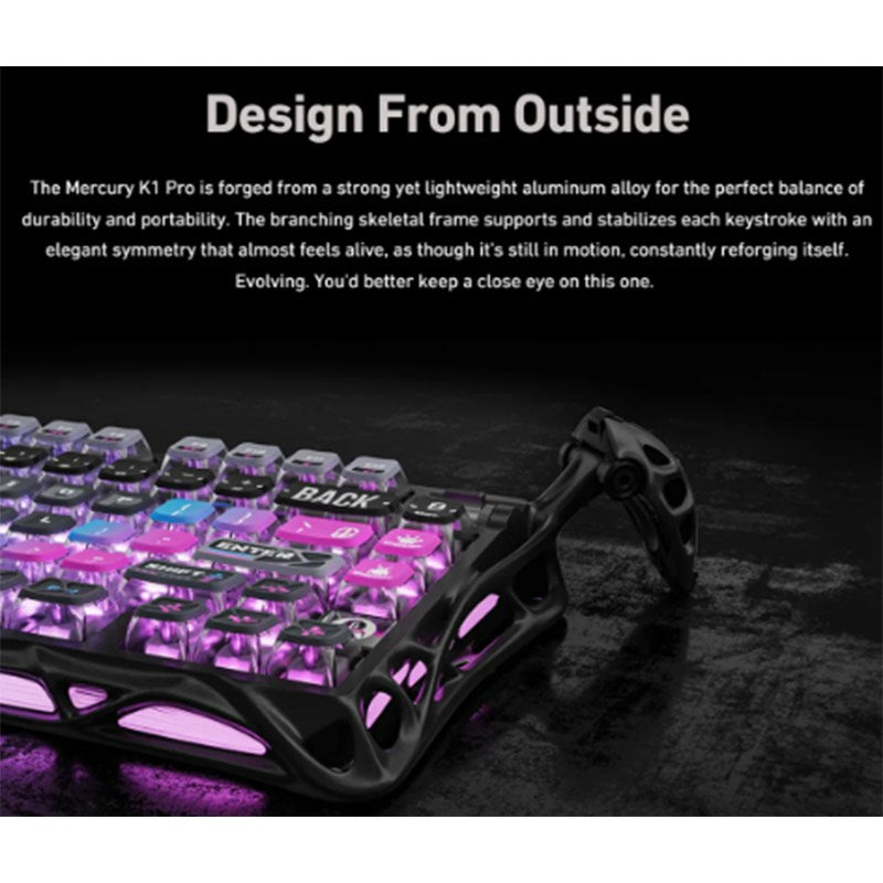 GravaStar Mercury K1 Pro 75% Wireless Mechanical Gaming Keyboard - Galaxy Black