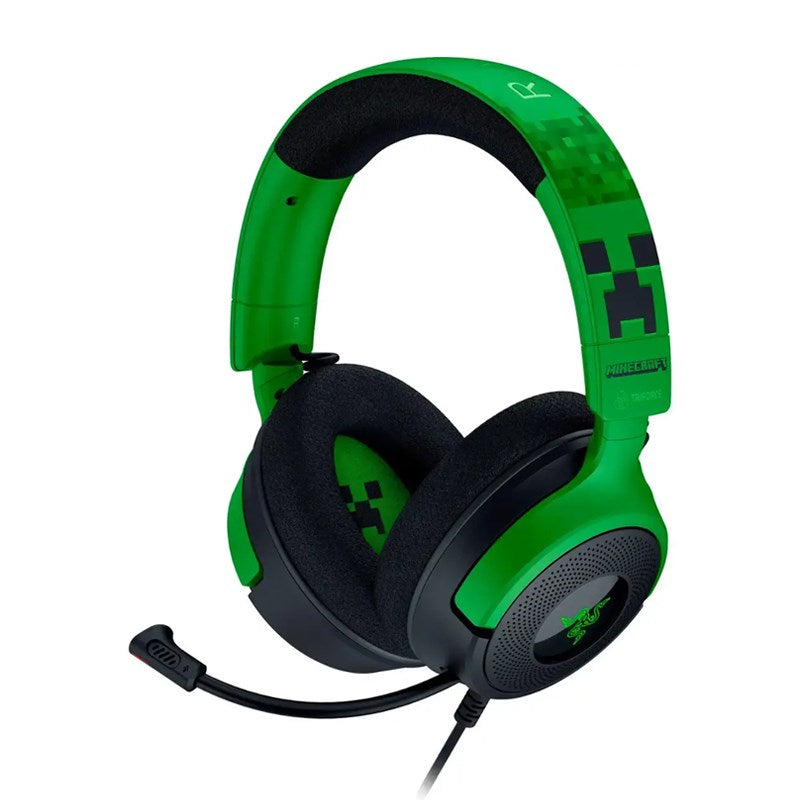 Razer Kraken V4 X Wired USB-C Gaming Headset for PC, PS5, Switch, Mobile - Minecraft Edition