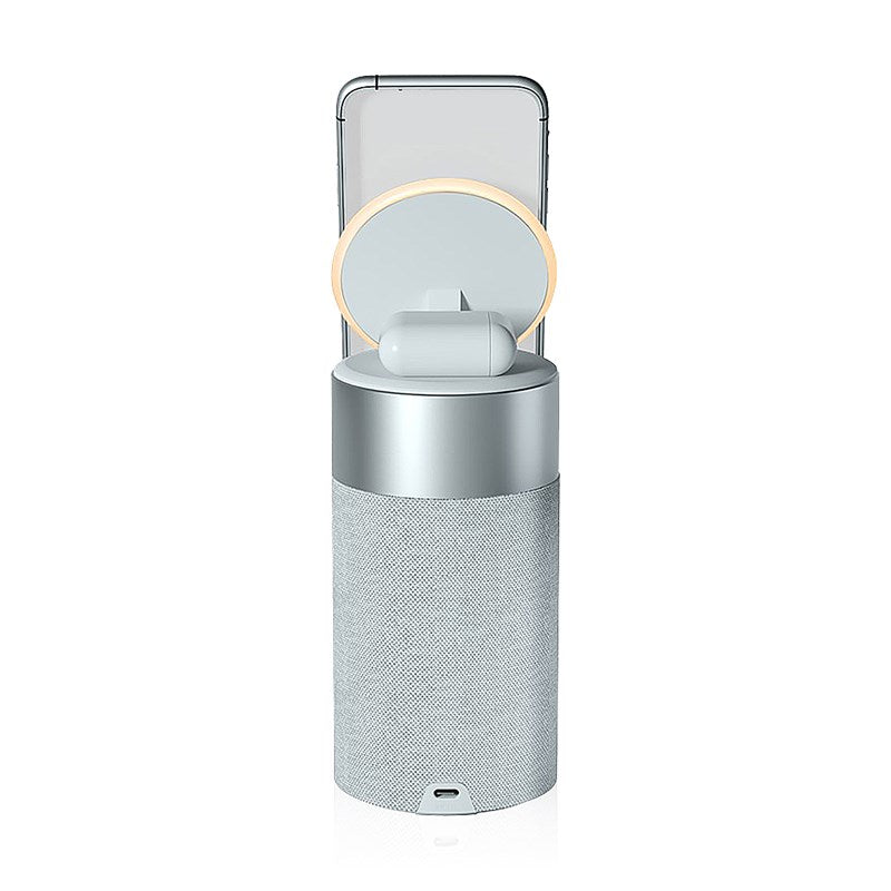 XO 3 in 1 MagSafe Wireless Charger with Built-in Bluetooth Speaker - Grey