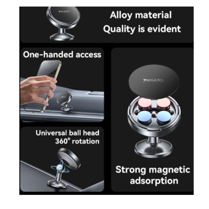 Yesido C215 360 Rotation Zinc Alloy Strong Magnetic Force Mini Paste Magnetic Suction Phone Holder