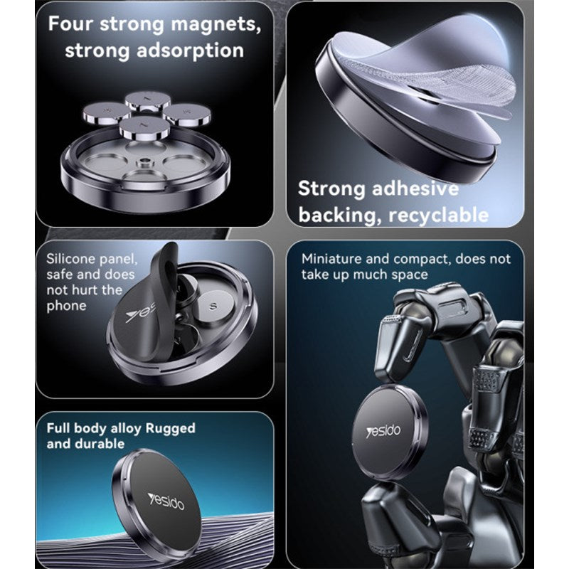 Yesido C211 Four Strong Magnets Zinc Alloy Magnetic Car Phone Holder