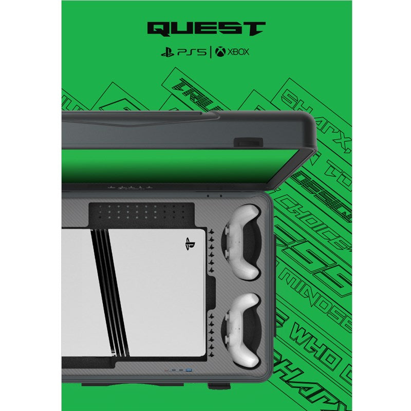 SharX QUEST Gaming Suitcase (PQ-24Q165I) – 24” QHD Monitor (2560x1440), Compatible with XboxS and all PS5 Versions (Digital, Slim, PS5 Pro)