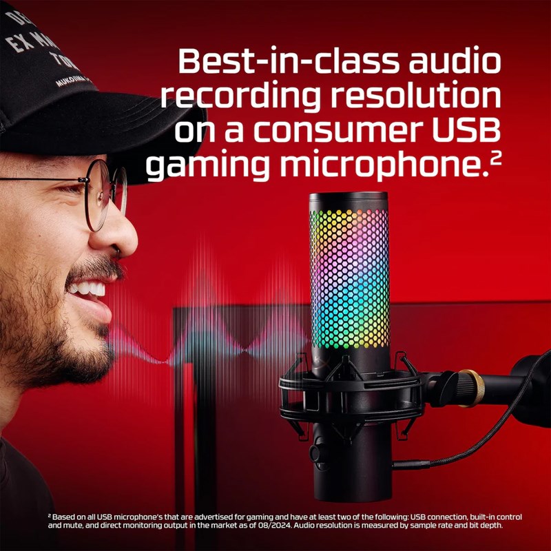 HyperX QuadCast 2 S USB-C Gaming and Streaming Microphone - Black