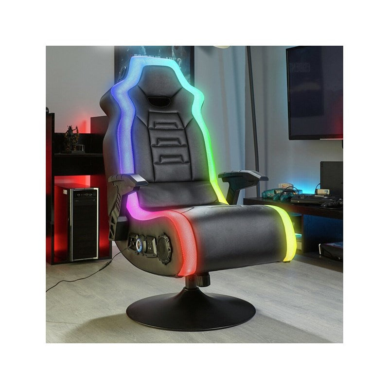 X-Rocker Monsoon RGB 4.1 Stereo Audio Gaming Chair with Vibrant LED - Open Box